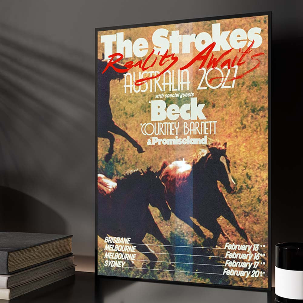 The Strokes Reality Awaits Australia Tour Poster The Strokes Merch Presents For Rock Fans - Foxy23shop
