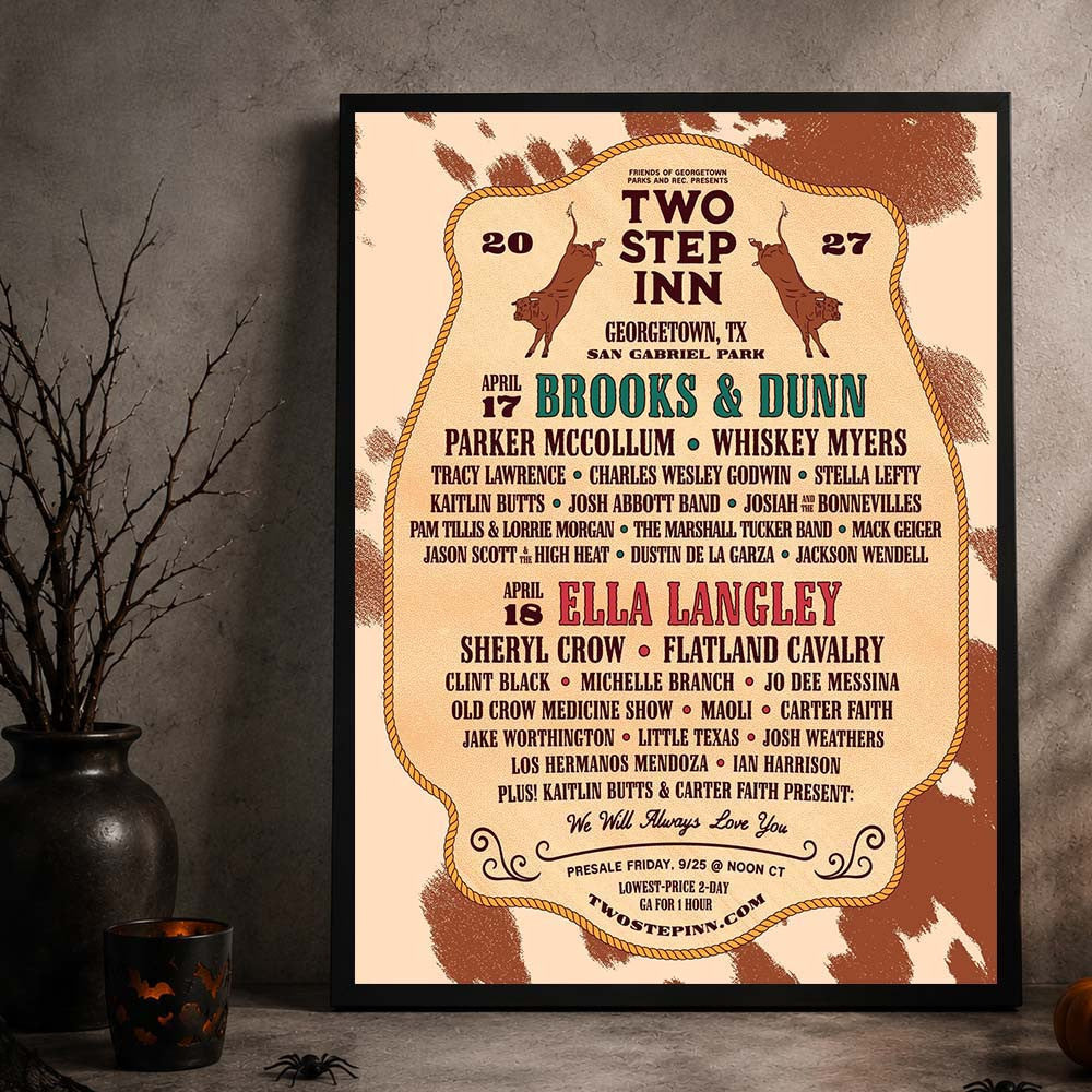 Two Step Inn Festival 2027 In Georgetown TX Poster Unique Home Decor Gifts For Music Lovers - Foxy23shop