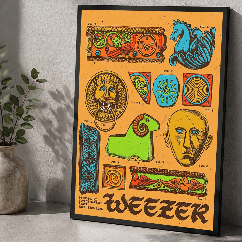 Weezer Detroit MI Event Poster Best Wall Decor Presents For Weezer Lovers - Foxy23shop