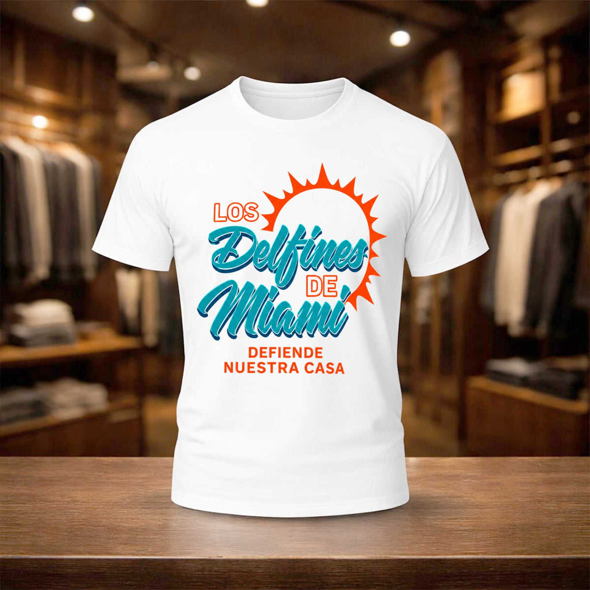 Miami Dolphins Los Delfines De Miami Defiende Nuestra Casa T-Shirt Gifts For Football Lover - Foxy23shop