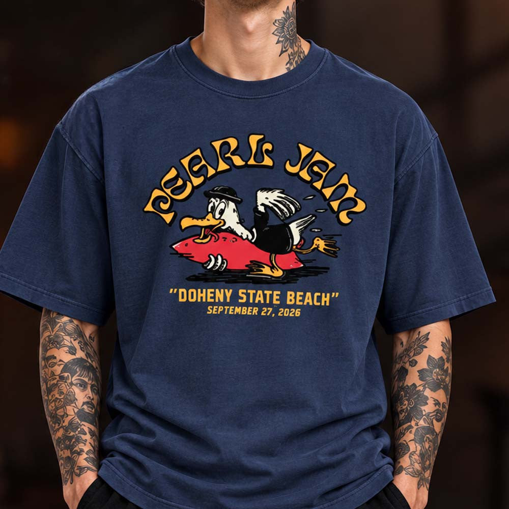 Ohana Festival 2026 Pearl Jam Merch Collection Surf Gull T-Shirt Gift Ideas For Music Lover - Foxy23shop
