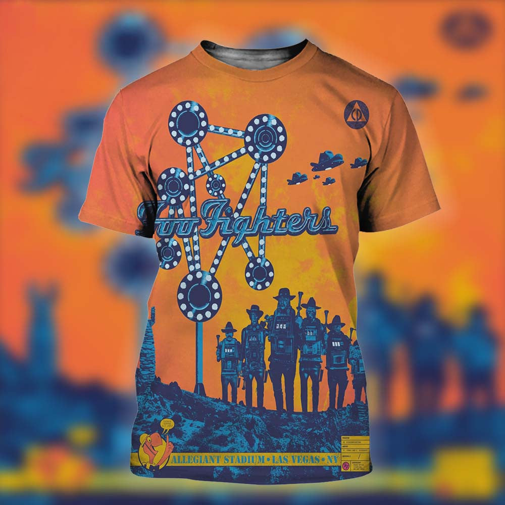 Foo Fighters Las Vegas NY Event Poster T-Shirt Foo Fighters Merch Rock Lover Gifts - Foxy23shop