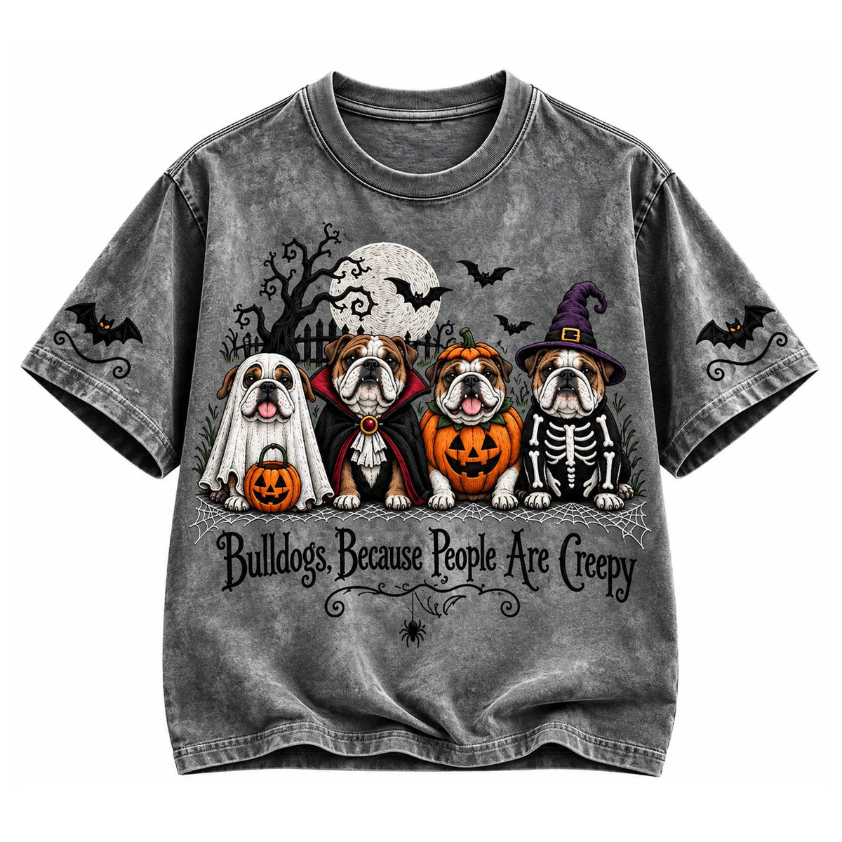 Halloween Bulldogs Because People Are Creepy T-Shirt Dog Halloween Costume Gifts For Dog Lovers - Foxy23shop