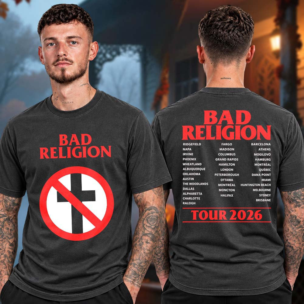 Bad Religion Merch Tour 2026 Dateback T-Shirt Presents For Bad Religion Lovers - Foxy23shop
