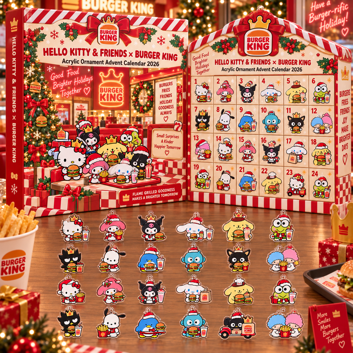Hello Kitty And Friends x Burger King Advent Calendar 2026 Angel Tree Topper Ornament - Foxy23shop