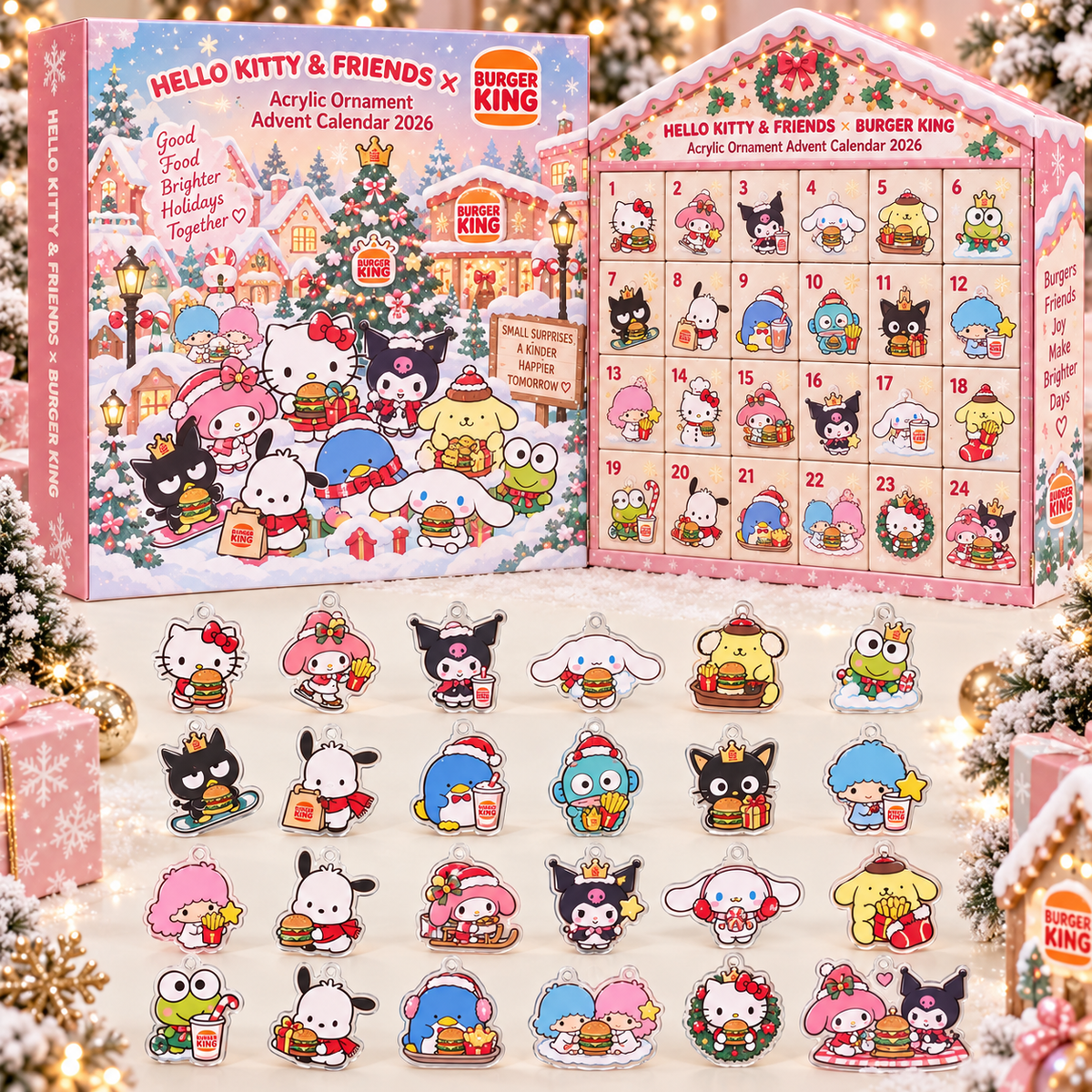 Hello Kitty And Friends x Burger King Advent Calendar 2026 First Christmas Ornament Gifts For Her - Foxy23shop