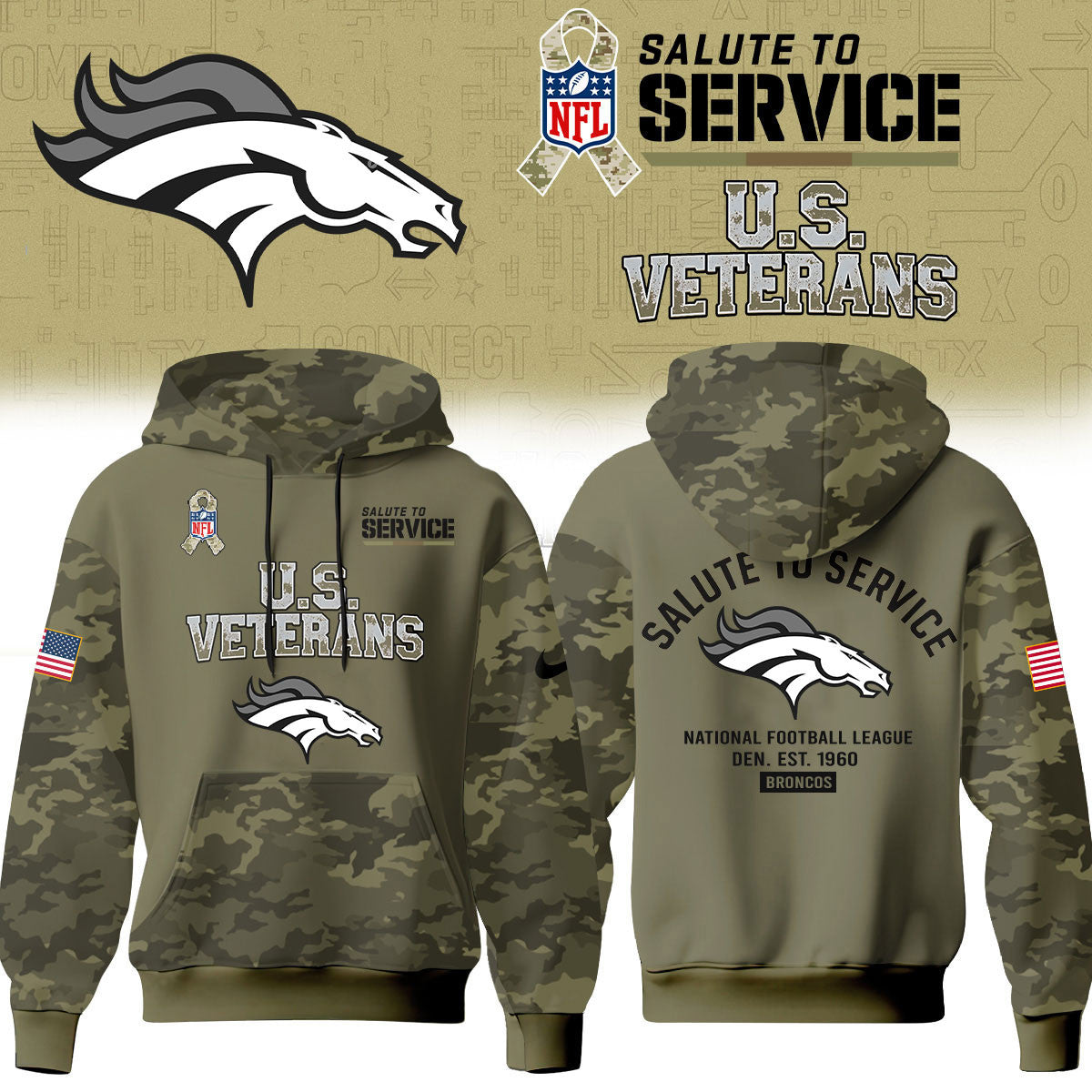 Denver Broncos Merch NFL 2026 Salute To Service Hoodie Gifts For Brothers - Foxy23shop