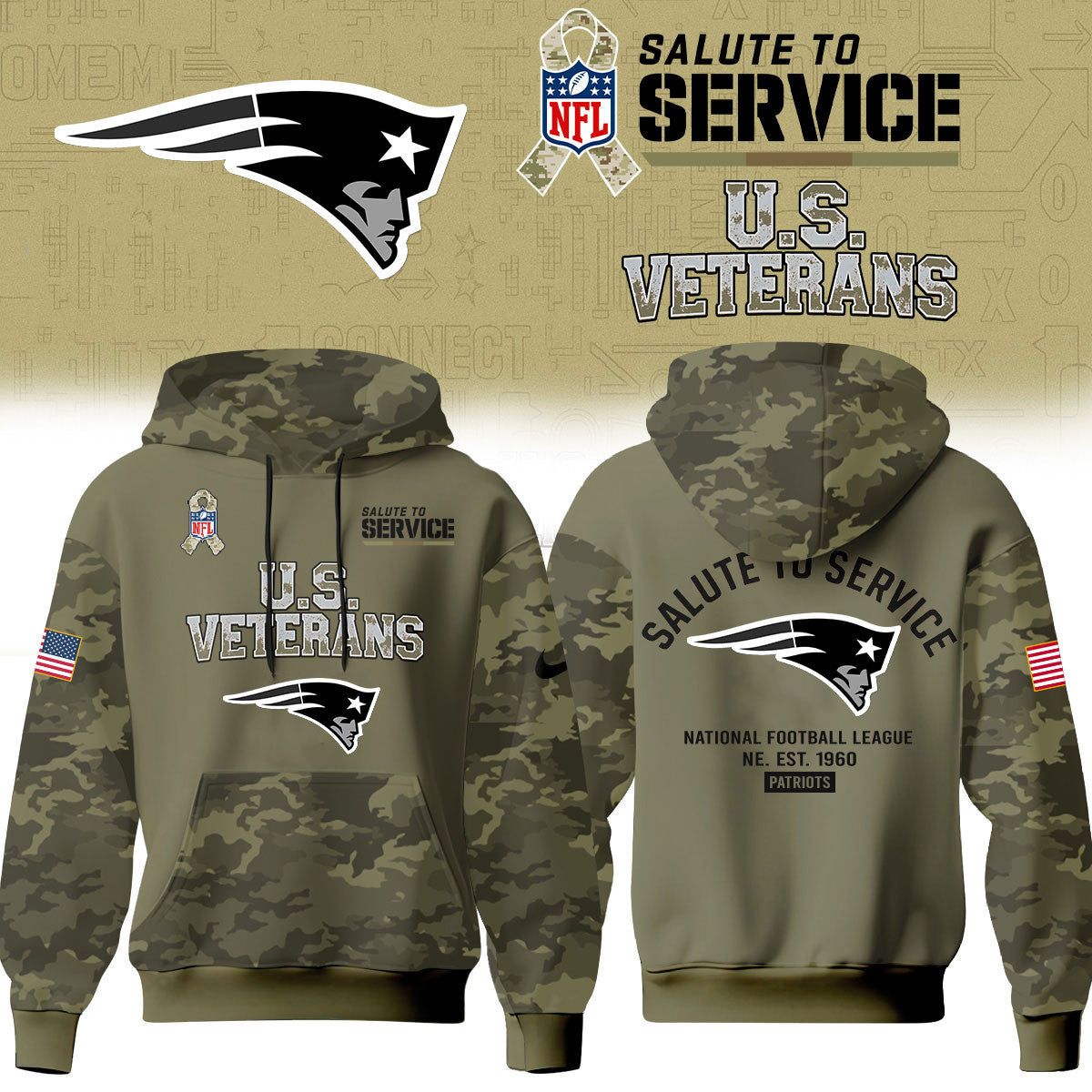New England Patriots Merch NFL 2026 Salute To Service Hoodie Gifts For Pat Nation - Foxy23shop