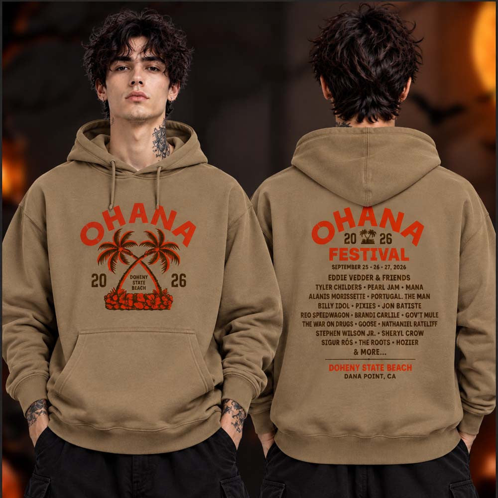 Ohana Festival Merch Collection Crossed Palms Hoodie Best Gifts For Music Lovers - Foxy23shop