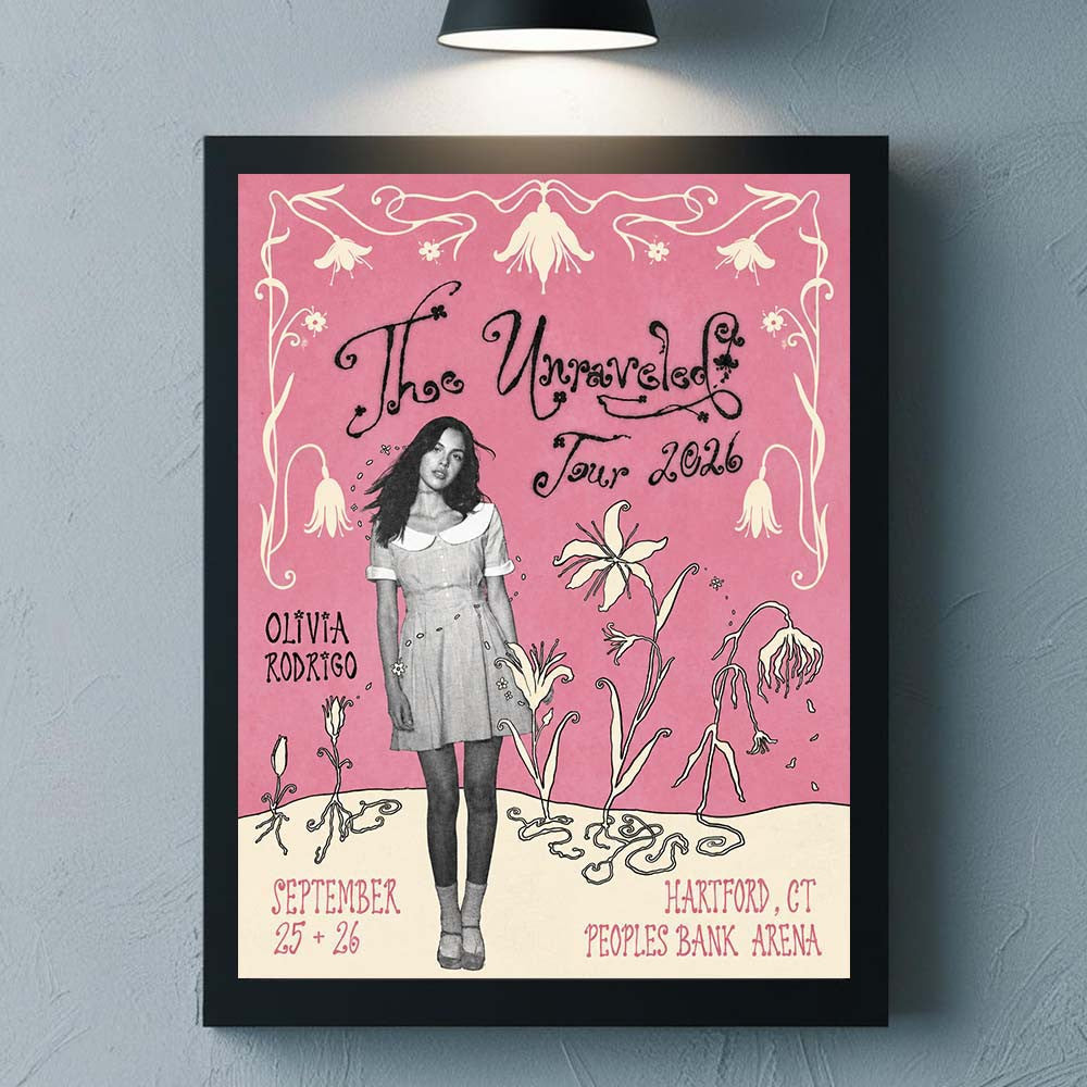 Olivia Rodrigo Hartford CT 2026 City The Unraveled Tour 2026 Poster Olivia Rodrigo Concert Poster Gifts For Fans - Foxy23shop