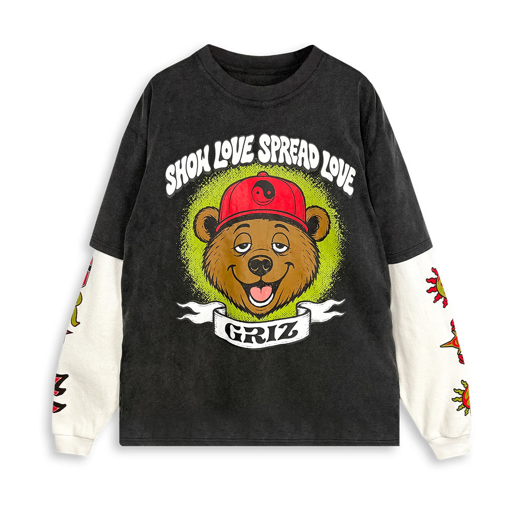 Griz Valley Of The Seven Stars Merch Bear Hugs Long Sleeve Shirt Gifts For DJ Fans - Foxy23shop