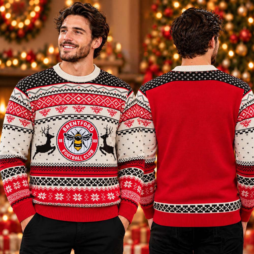 Brentford Reindeer Christmas Ugly Sweater Brentford Apparel Gifts For Fans - Foxy23shop