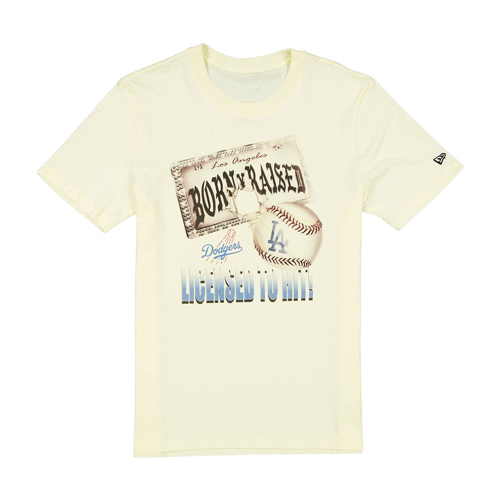 Born x Raised Merch Los Angeles Dodgers New Era Cream T-Shirt Gifts For Music Fans - Foxy23shop