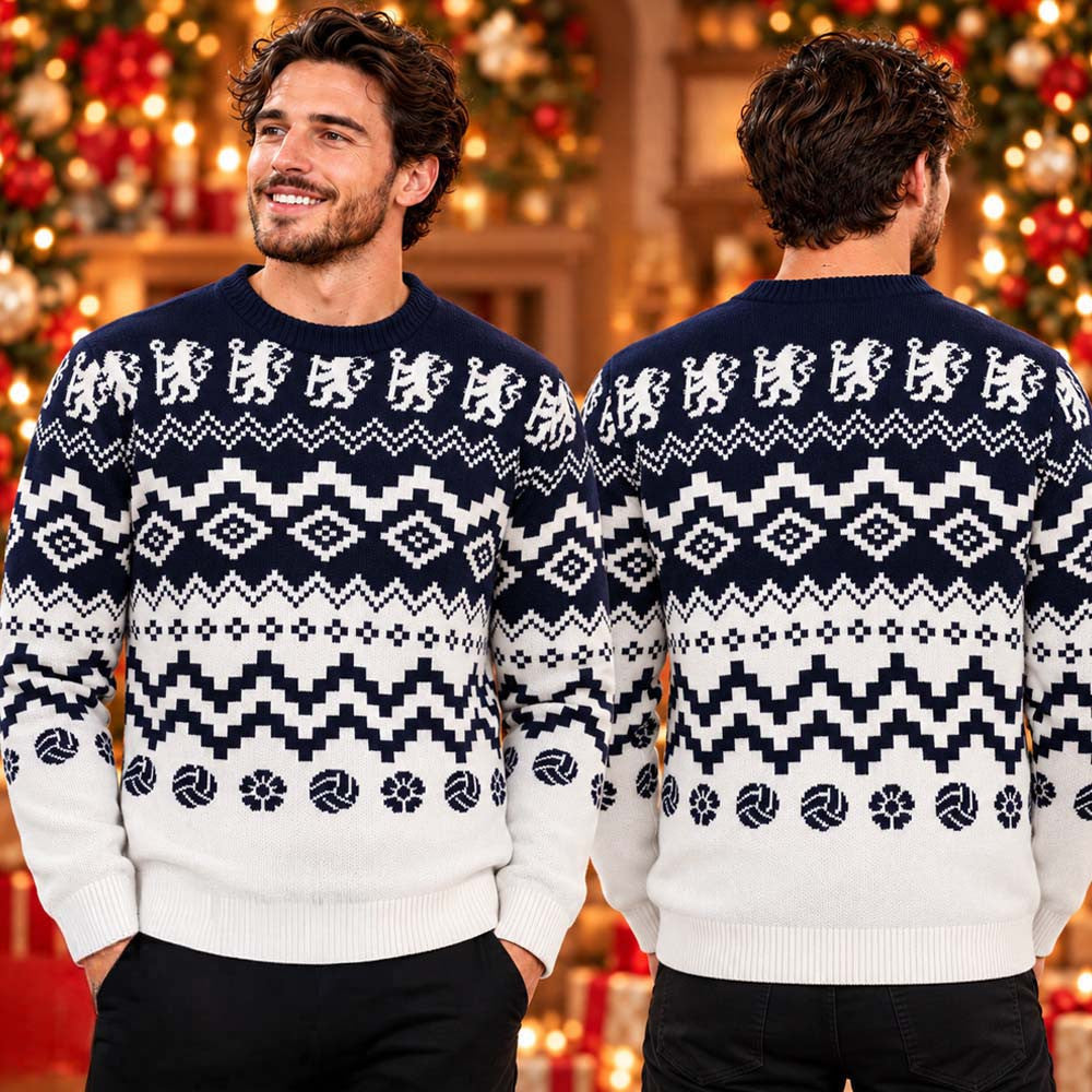 Chelsea FC Midnight Blue Christmas Ugly Sweater Chelsea Apparel Gifts For Soccer Lovers - Foxy23shop