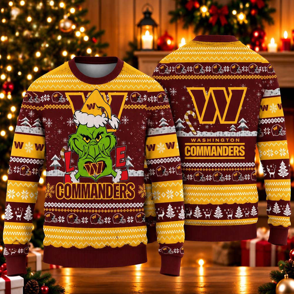 Washington Commanders The Grinch 2026 Ugly Christmas Sweater Washington Commanders Clothing - Foxy23shop