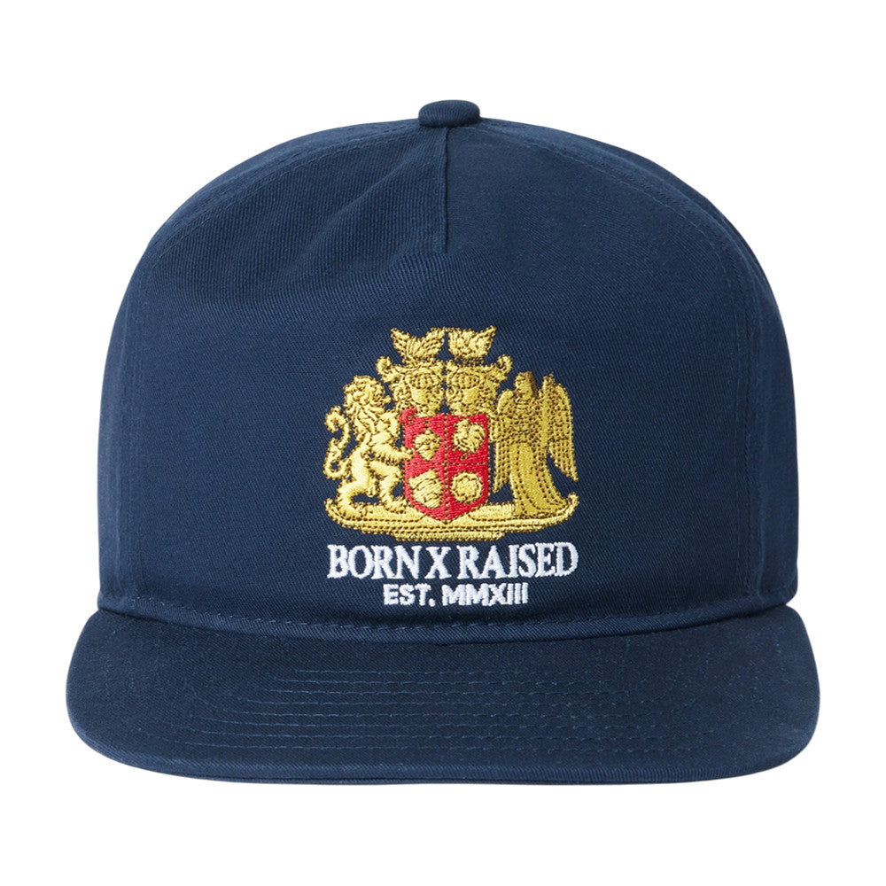 Born x Raised Merch Crest 5 Panel Hat Navy Hat Apparel Unique Gifts For Lovers - Foxy23shop
