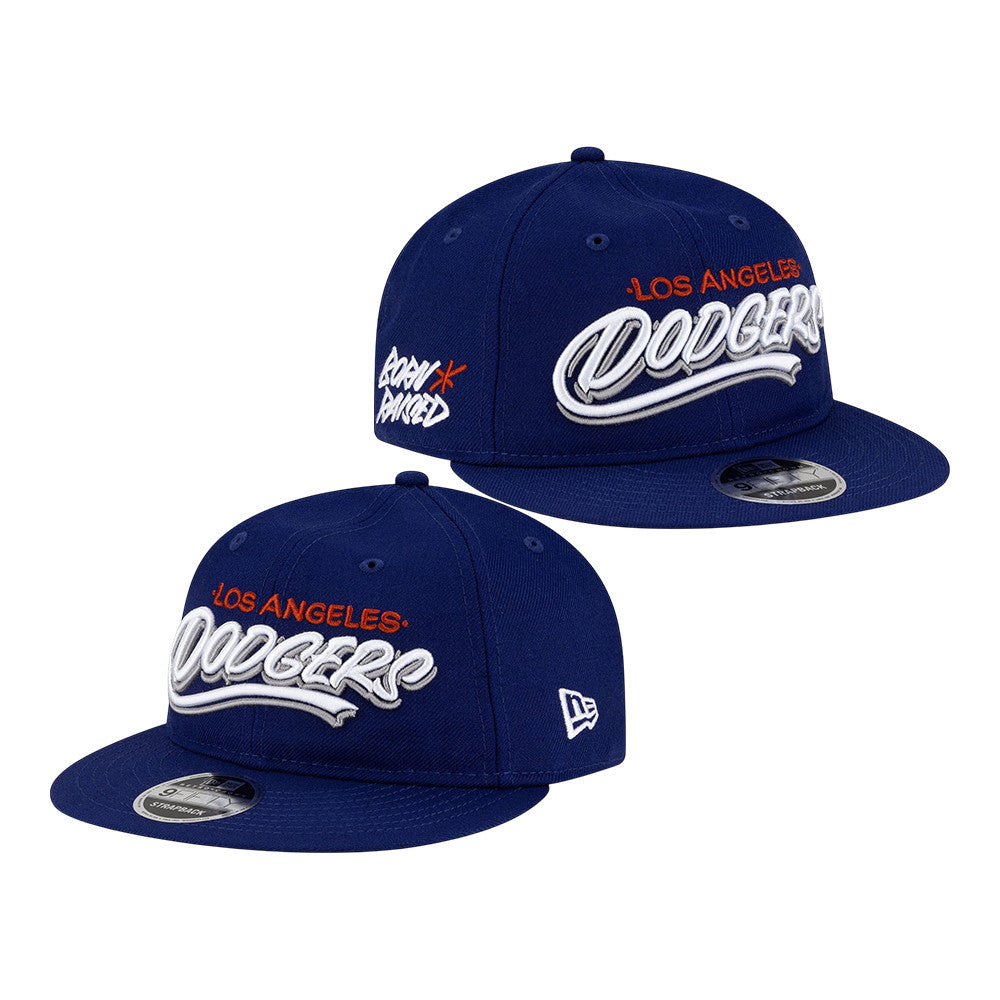 Born x Raised Merch Los Angeles Dodgers New Era Royal Retro Crown 9FIFTY Snapback Hat - Foxy23shop