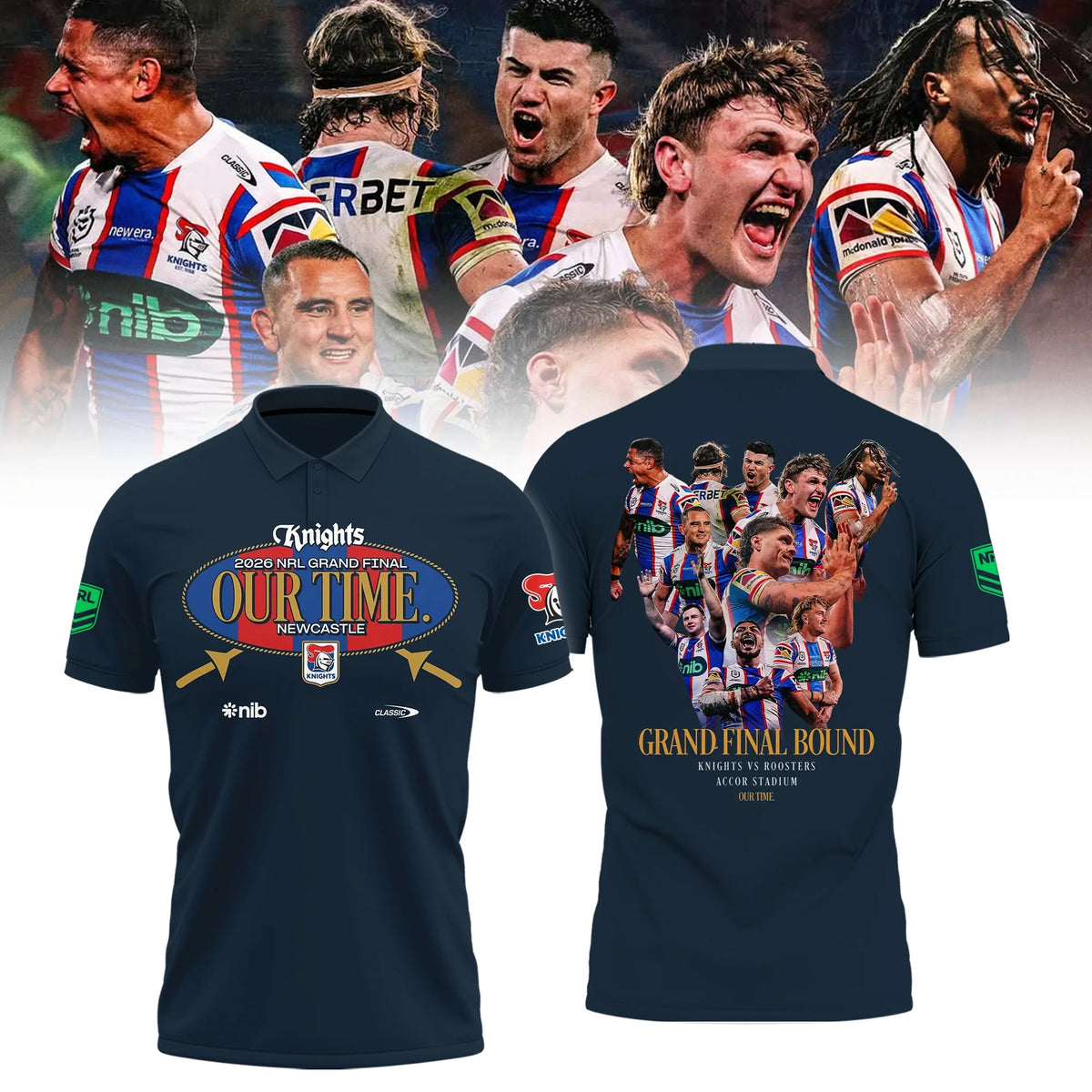 Newcastle Knights Merch NRL 2026 Grand Final Polo Shirt Gifts For Newcastle Knights Fans - Foxy23shop
