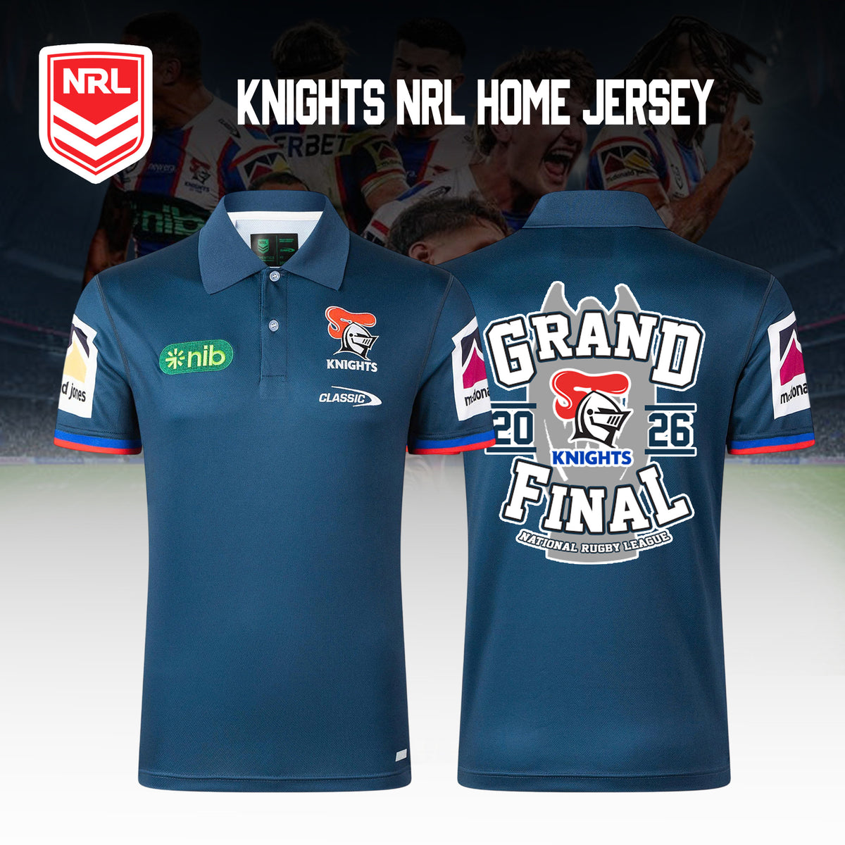 Newcastle Knights Merch 2026 Grand Final Polo Shirt Best Gifts For Newcastle Knights Fans - Foxy23shop