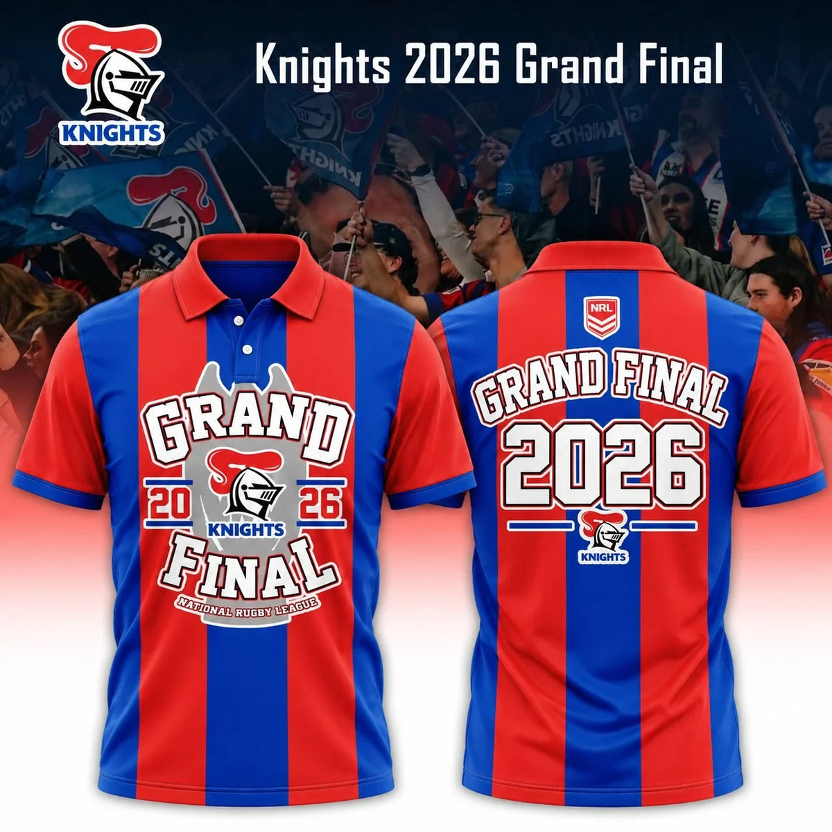 Newcastle Knights Merch NRL 2026 Grand Final Polo Shirt Presents For Rugby Fans - Foxy23shop