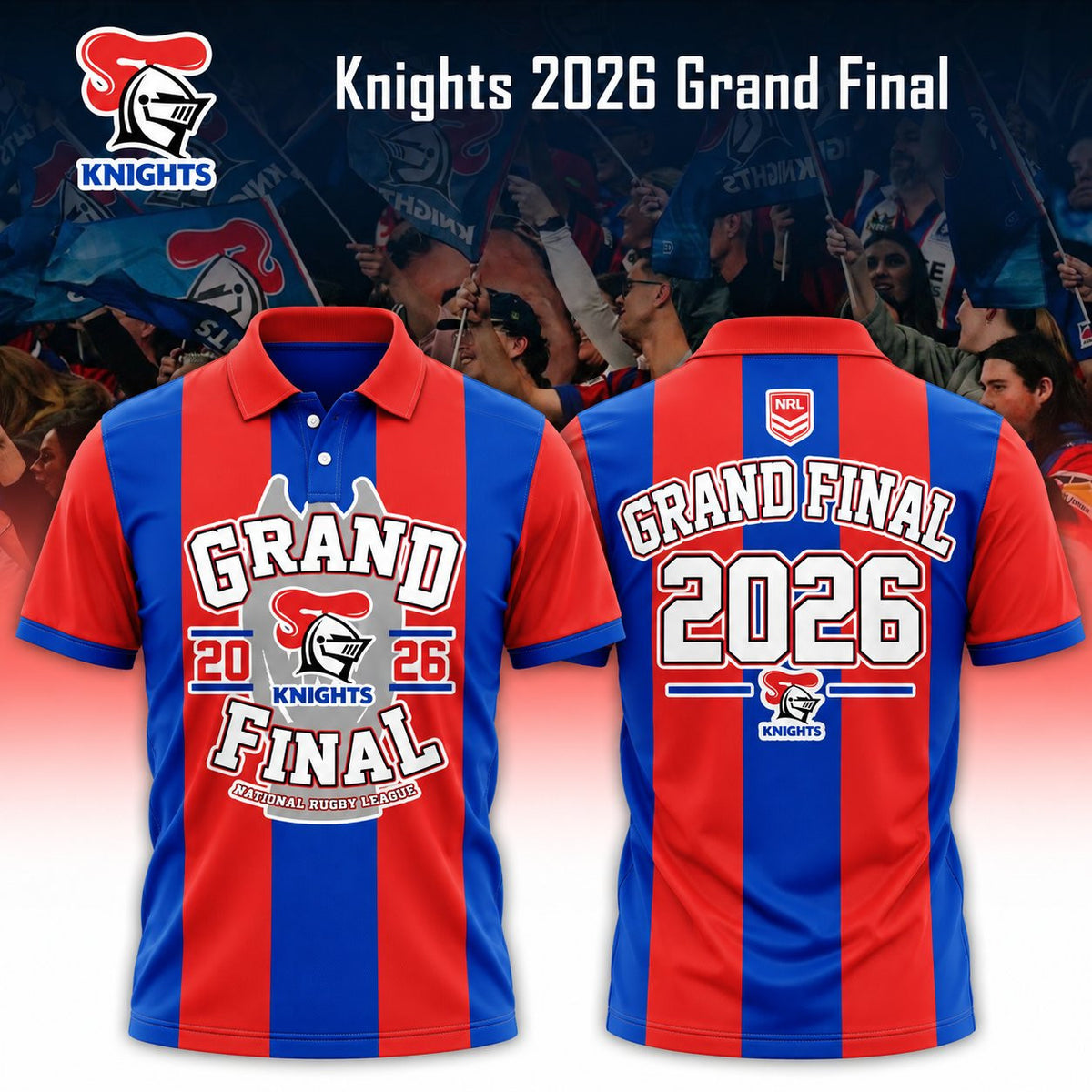 Newcastle Knights Merch 2026 Grand Final Our Time Polo Shirt Presents For Rugby Fans - Foxy23shop
