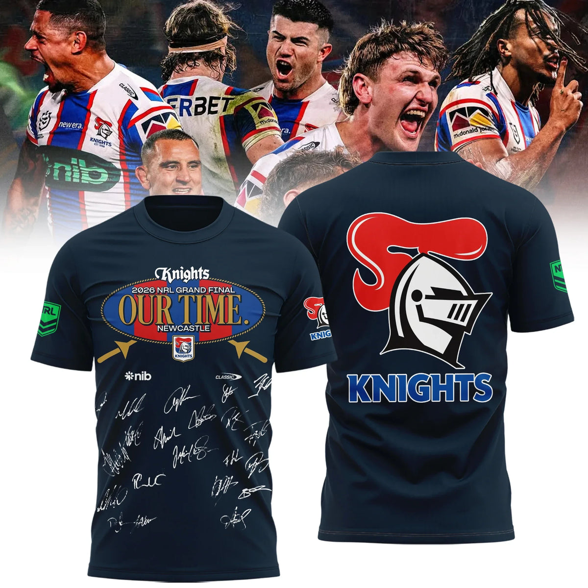 Newcastle Knights Merch NRL 2026 Grand Final Signature Shirt Presents For Rugby Lovers - Foxy23shop
