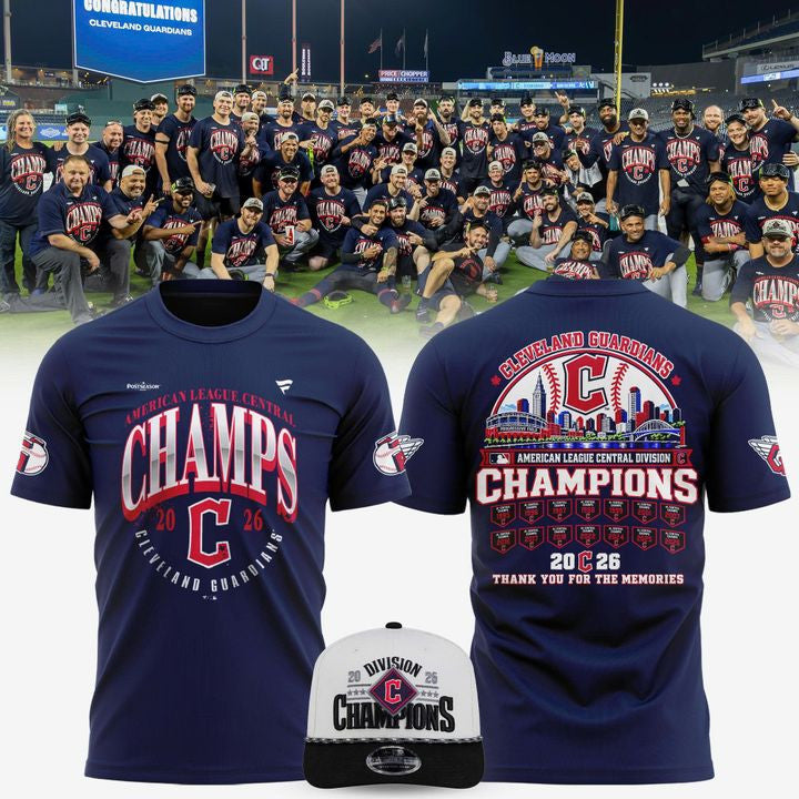 Cleveland Guardians Merch 2026 AL Central Division Champions T-Shirt Thank You For The Memories Shirt - Foxy23shop