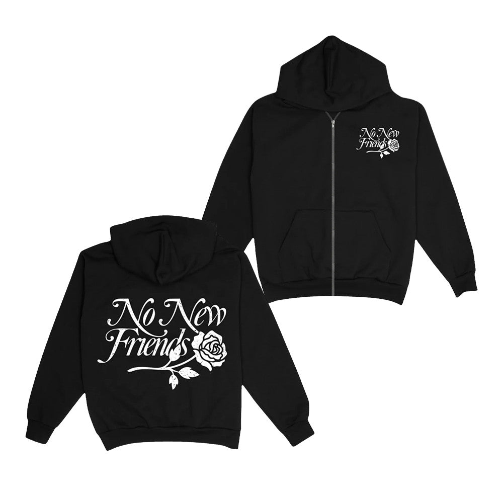 Saosin Store Merch No New Friends Rose Zip Hoodie Gifts For Saosin Lovers - Foxy23shop