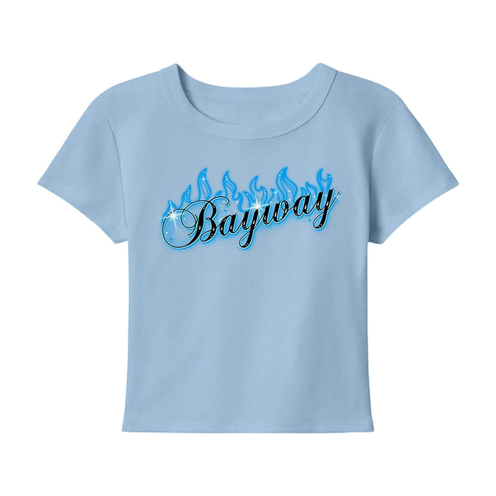 Bayway Merch Blue Flame Baby Tee Bayway Clothing Gifts For Music Lovers - Foxy23shop
