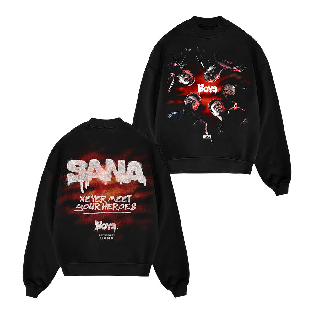 Sana Merch The Boys Black Crewneck Sweatshirt Best Presents For Girlfriend - Foxy23shop