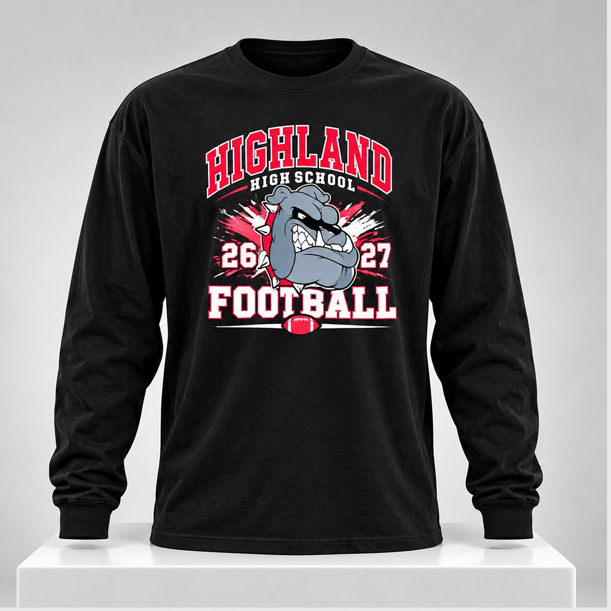 Highland High School Bulldogs Merch 2026 NCAA Football Long Sleeve Shirt Best Fan Gear - Foxy23shop