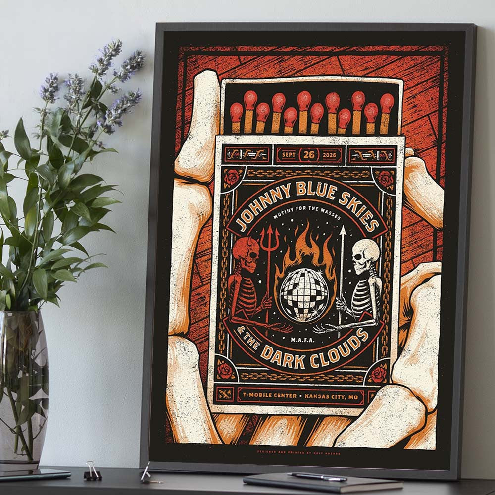 Johnny Blue Skies And The Dark Clouds Kansas City MO Event Poster The Dark Clouds Concert Poster - Foxy23shop