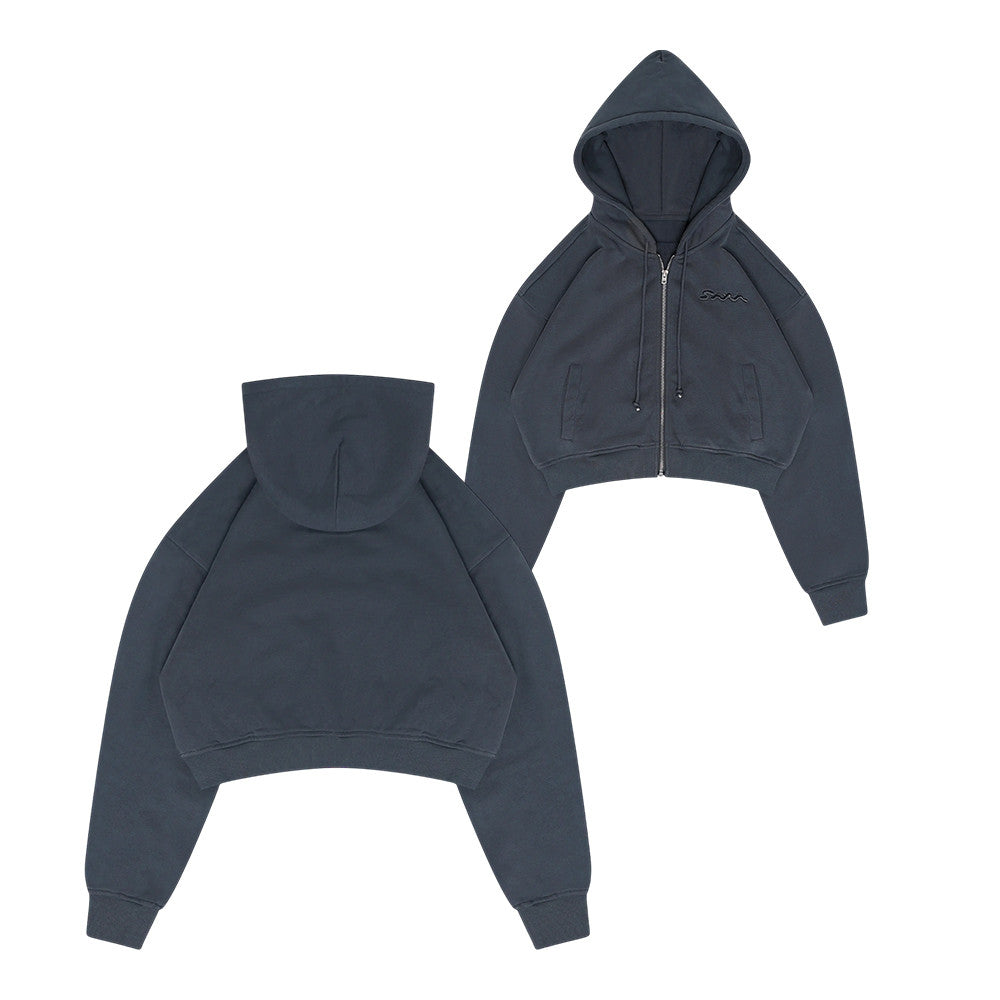 Sana Merch Core Set Slate Cropped Zip Hoodie Sana Clothing Presents For Sister - Foxy23shop