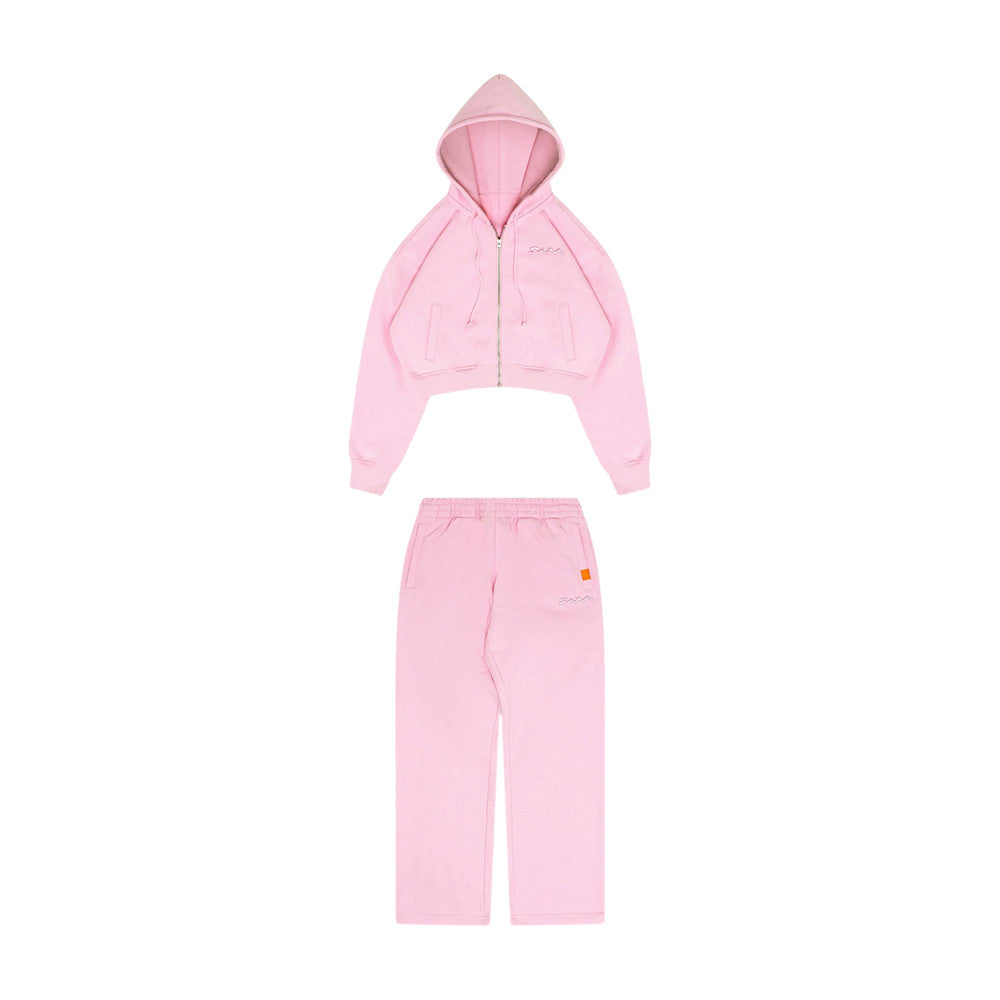 Sana Merch Detroit Pink Cropped Zip Hoodie And Sweatpants Unique Gifts For Sister - Foxy23shop