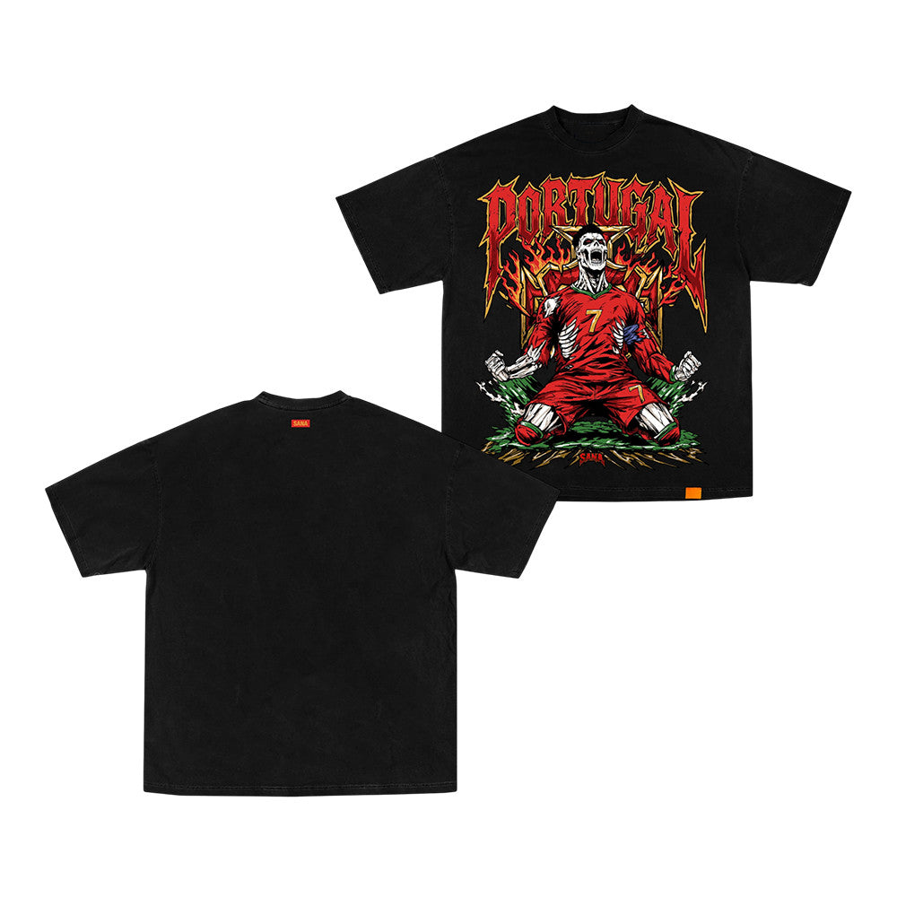 Sana Merch Portugal Skelly Black T-Shirt Streetwear Apparel Gifts Ideas For Brother - Foxy23shop