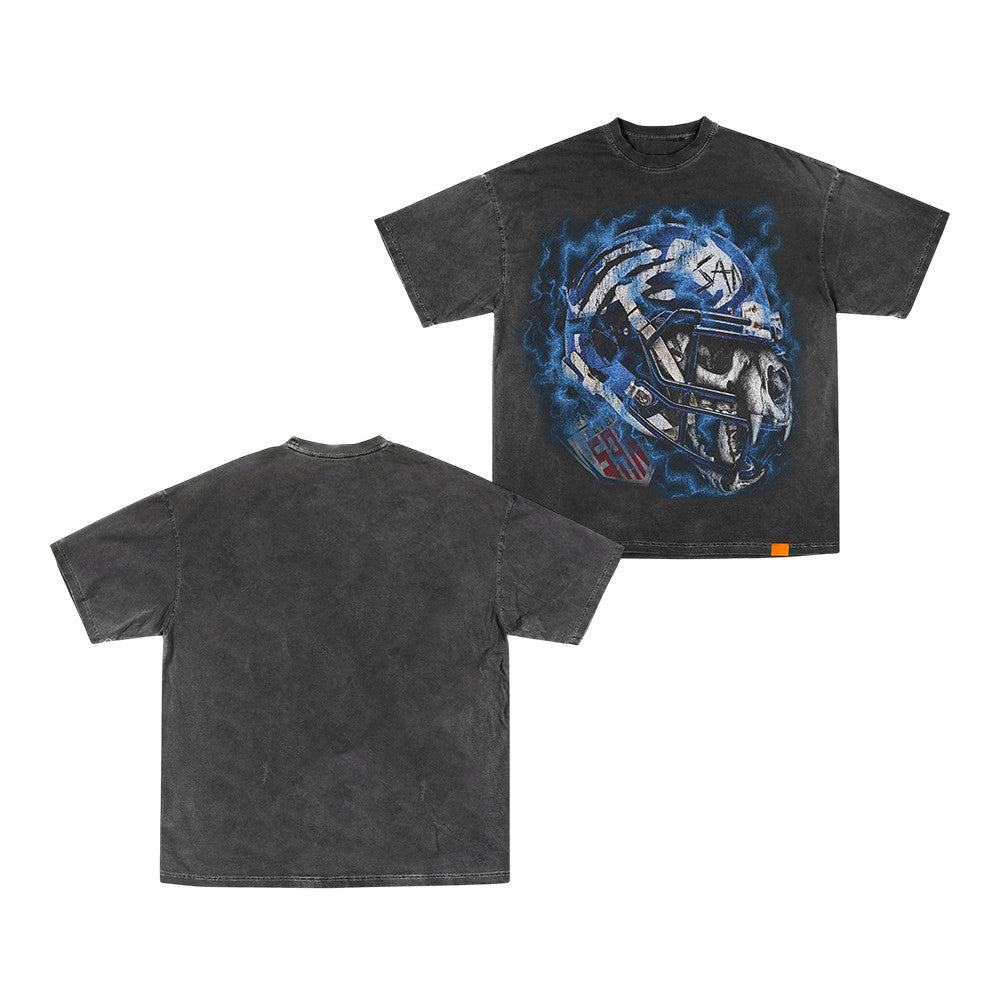 Sana Merch Skull Helmet Vintage T-Shirt Sana Clothing Presents For Brother - Foxy23shop