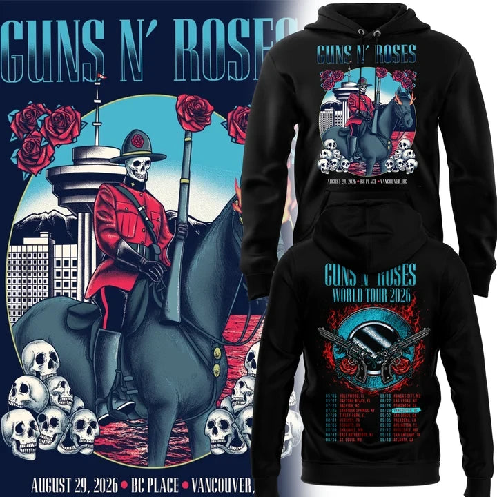 Guns N Roses Merch BC Place Vancouver 2026 Tour Hoodie Gift For Guns N Roses Lovers - Foxy23shop