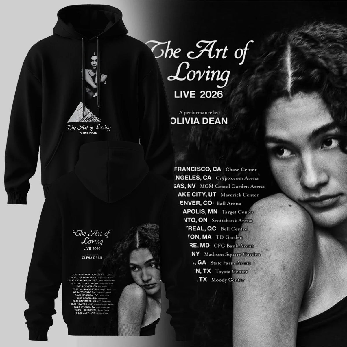 Olivia Dean x Texas Longhorn Merch The Art Of Loving Live Tour 2026 Hoodie Music Lover Gifts - Foxy23shop