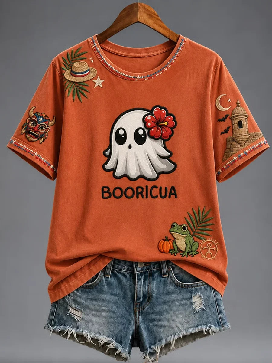 Halloween In Puerto Rico Ghost T-Shirt Halloween Clothing Present For Her - Foxy23shop