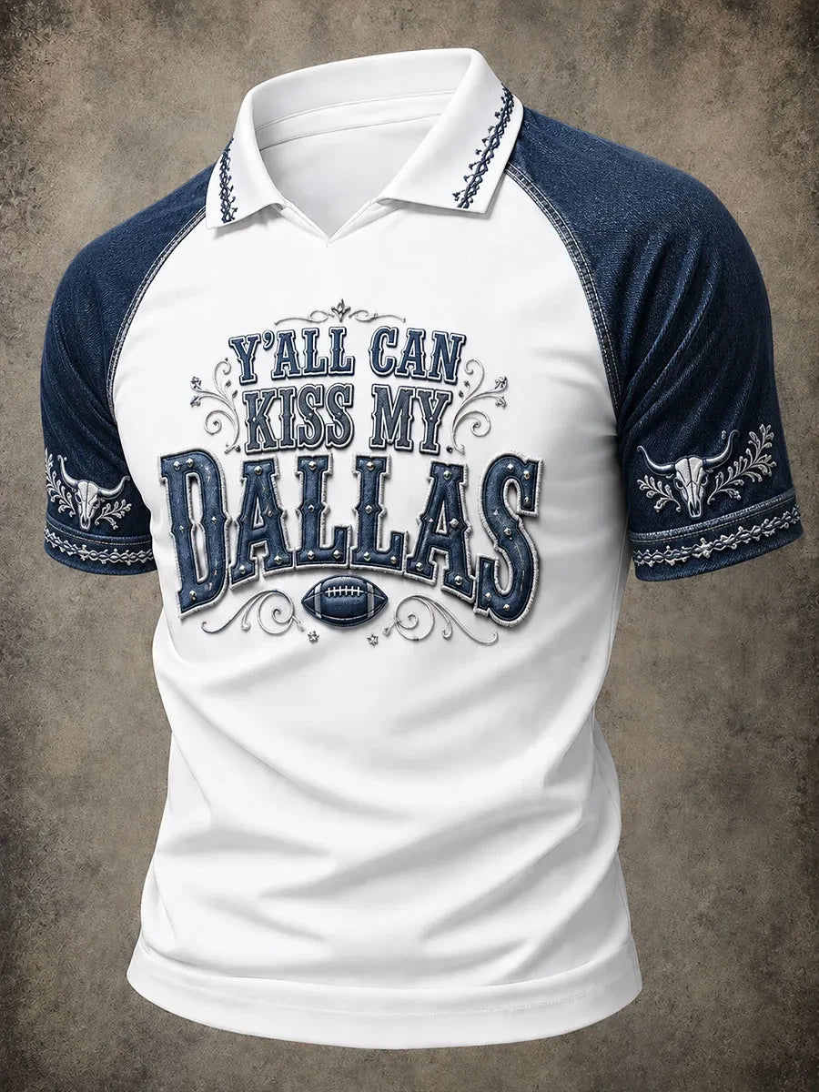 Y All Can Kiss My Dallas Cowboys V-Neck Shirt Gameday Clothing Gifts For Him - Foxy23shop