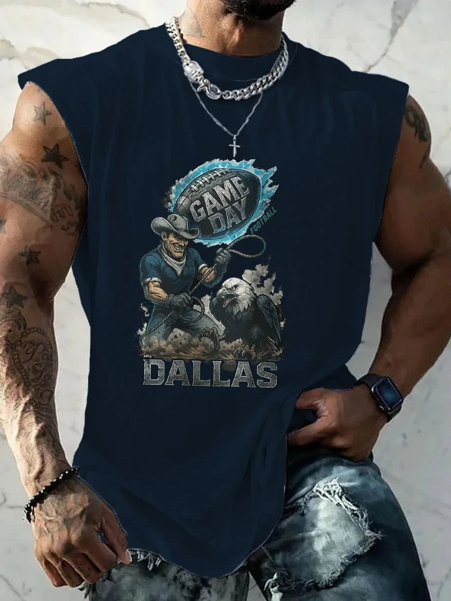 Dallas Cowboys Football Art Tank Top Dallas Cowboys Merch Cool Gifts For Him - Foxy23shop