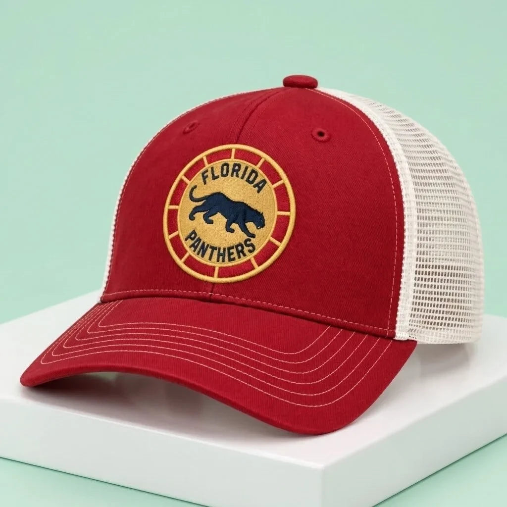 Florida Panthers Hockey Team Trucker Hat Florida Panthers Trucker Cap Fan Gear - Foxy23shop