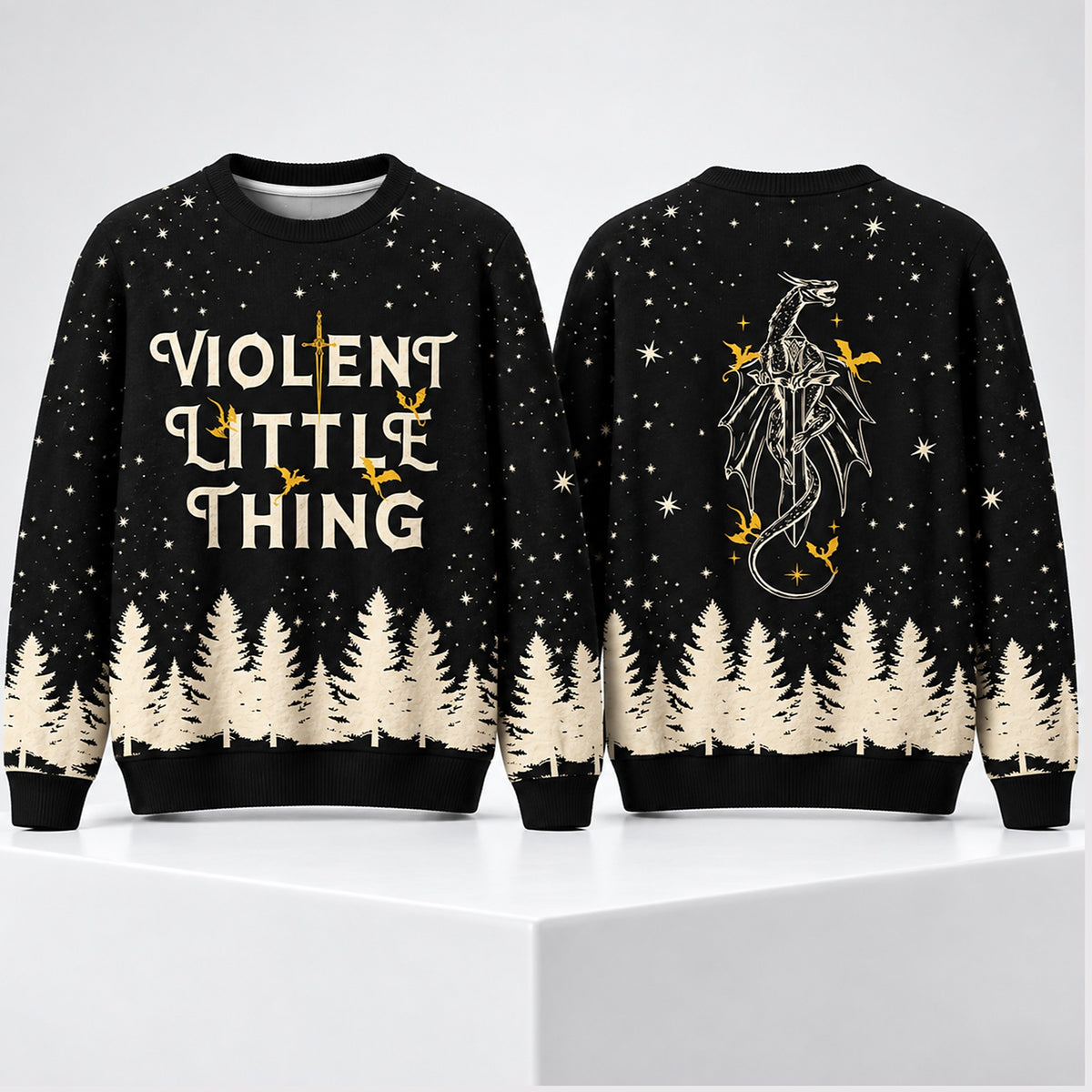 Violent Little Thing Dragon Christmas Ugly Sweater Xmas Clothing Christmas Gifts For Novel Lover - Foxy23shop
