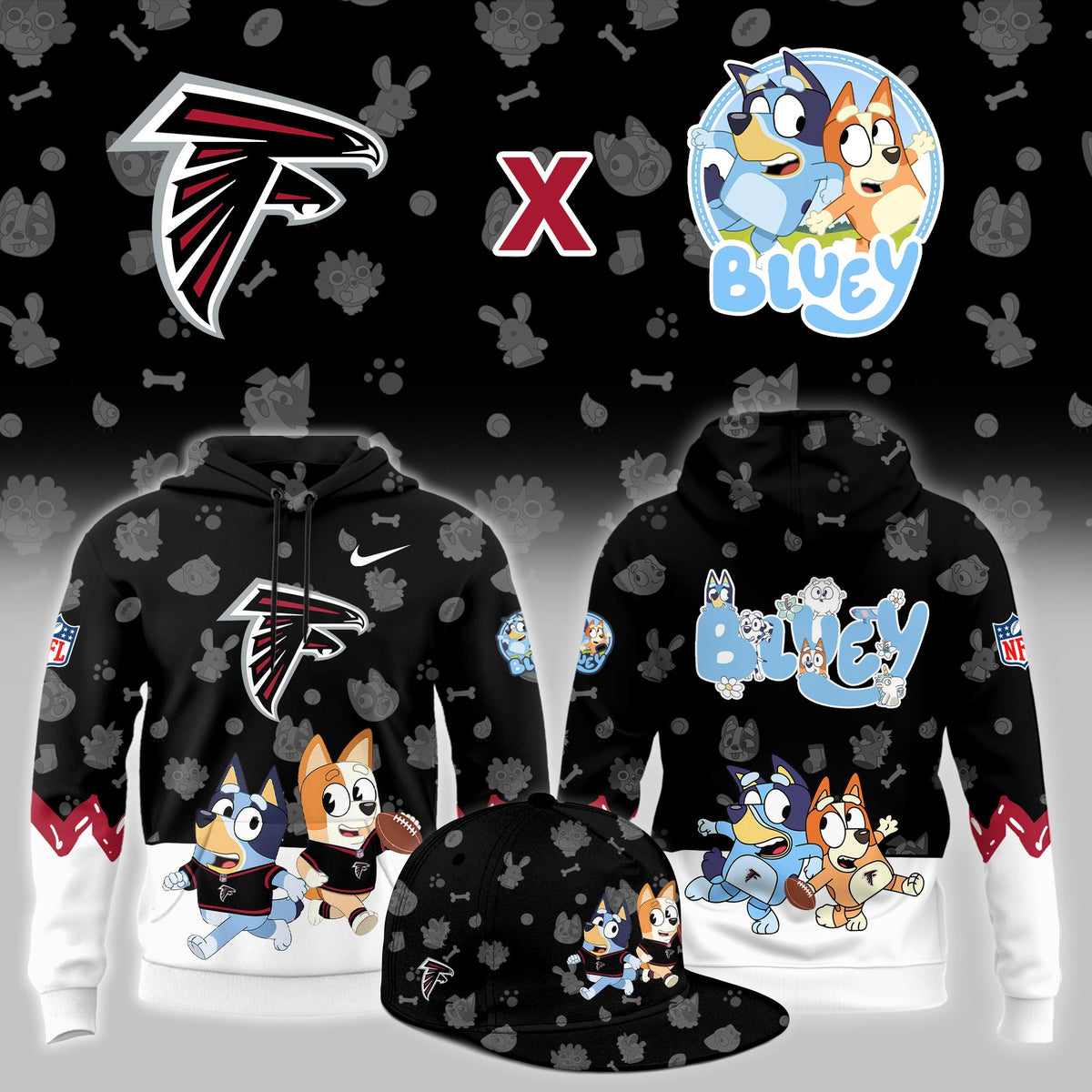 Atlanta Falcons x Bluey Merch 2026 NFL Hoodie Atlanta Falcons Gear Gifts For Fans - Foxy23shop