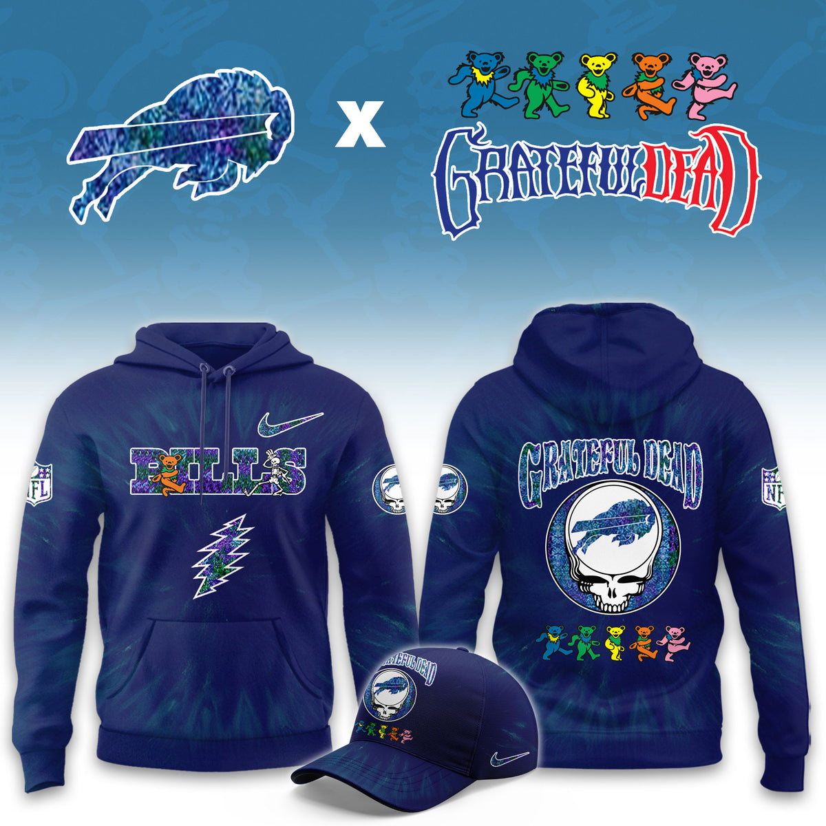 Buffalo Bills x Grateful Dead 2026 NFL Hoodie Buffalo Bills Apparel Fan Gear - Foxy23shop