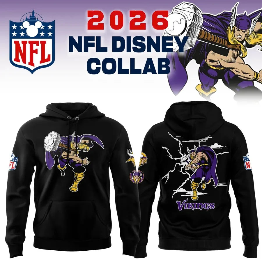 Disney X NFL X Minnesota Vikings Collaboration Hoodie Best Gifts For Skol Nation - Foxy23shop