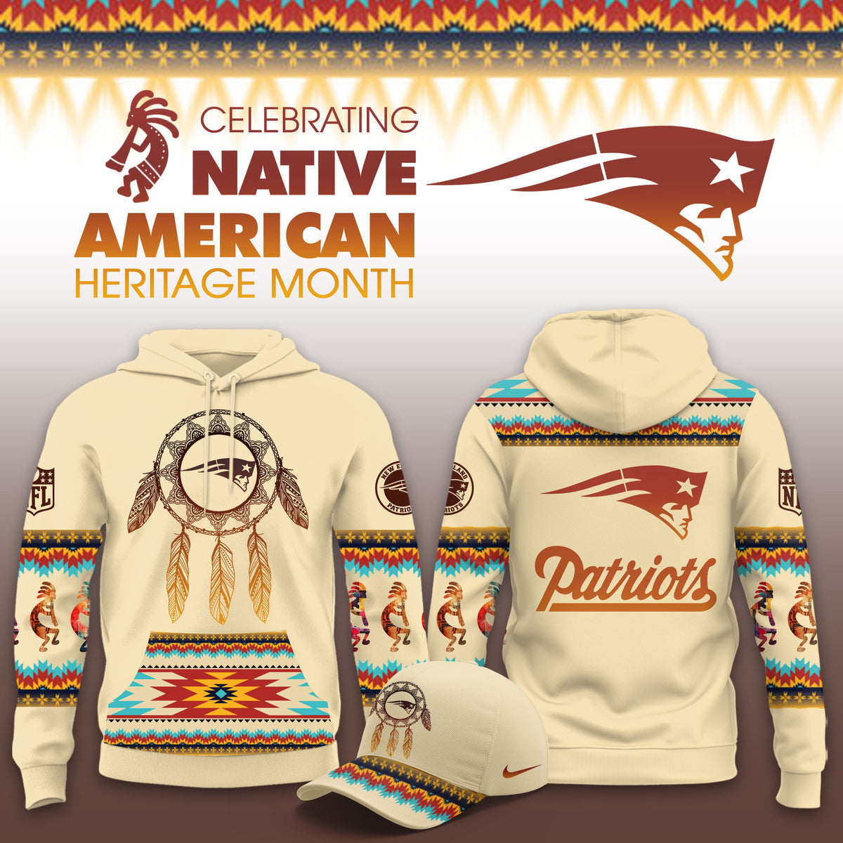 New England Patriots x Native American Heritage Month Hoodie Best Gifts For Football Fans - Foxy23shop