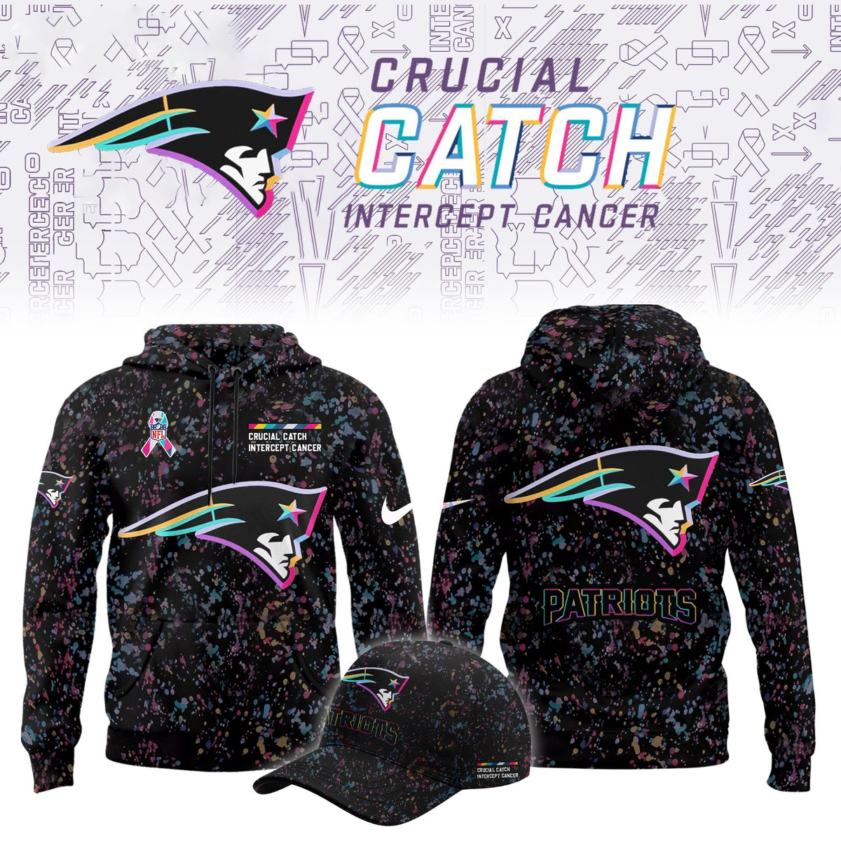 NFL Crucial Catch Merch 2026 New England Patriots Hoodie Football Fan Gear - Foxy23shop