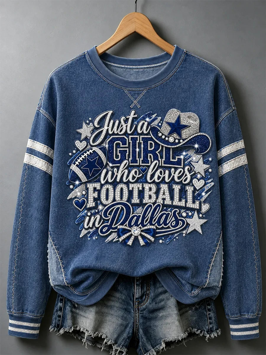 Dallas Cowboys Just A Girl Who Loves Football Sweatshirt Dallas Cowboys Clothing - Foxy23shop