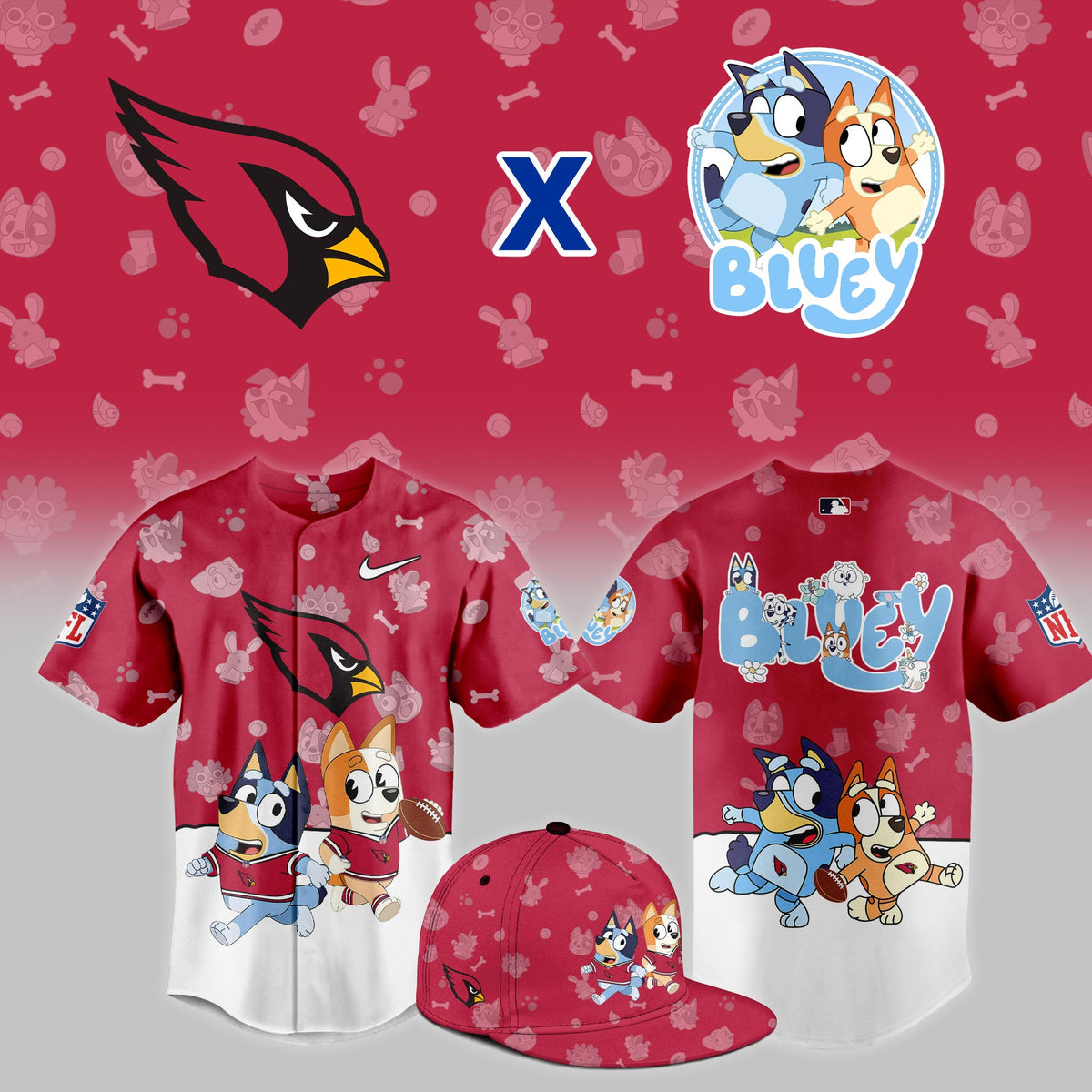 Arizona Cardinals 2026 NFL X Bluey Jersey Arizona Cardinals Merch Fan Gear - Foxy23shop